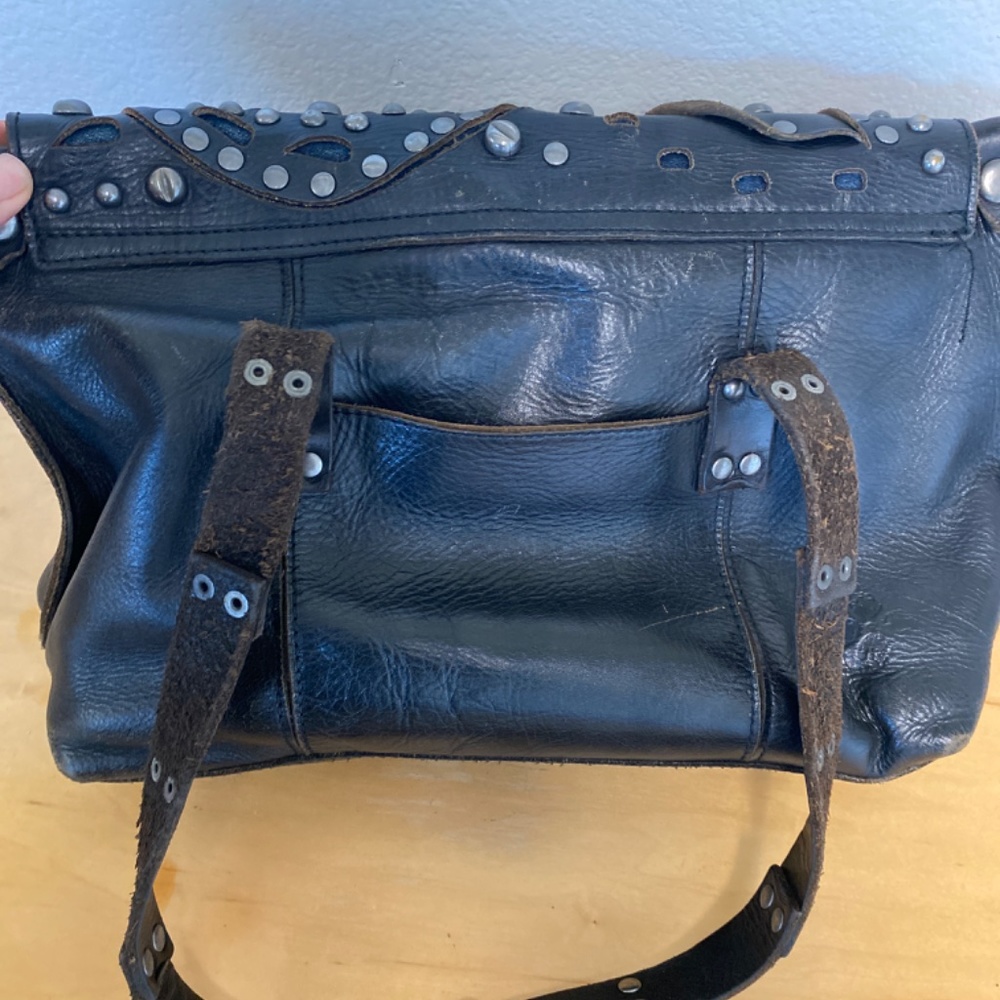 Patricia Nash Black Leather Studded Purse - Picture 3 of 3